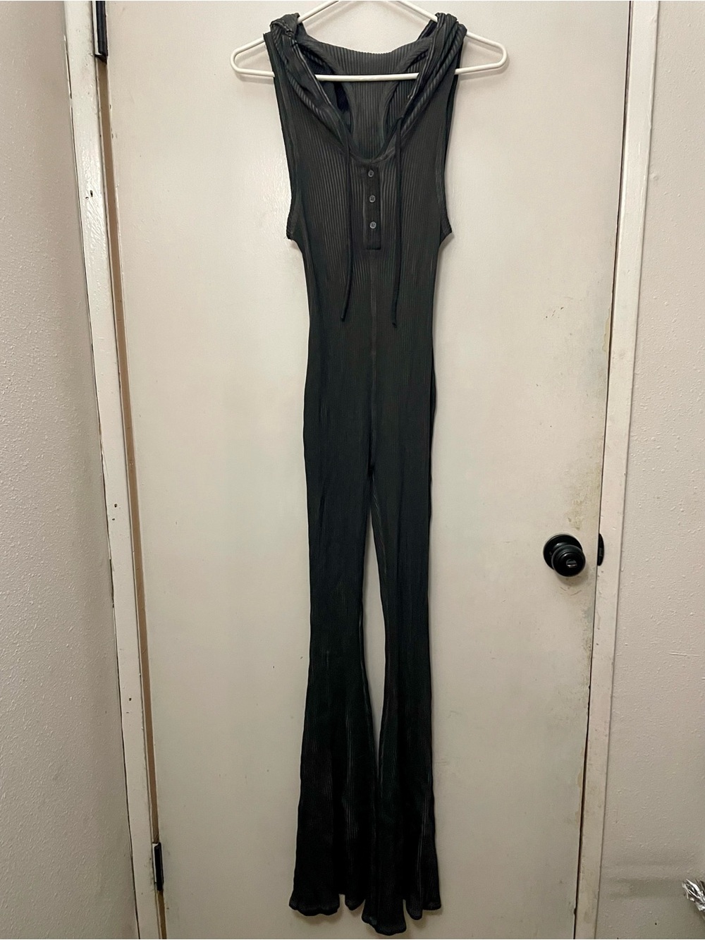 Dolls Kill Darker Wavs grey knit jumpsuit size small new with tags